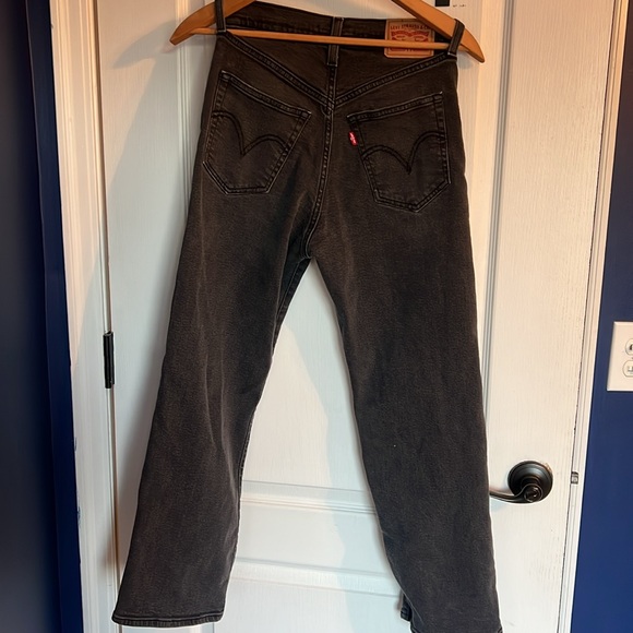 Levi's Ribcage Straight ankle "Well worn" black jeans size 26 - Picture 7 of 10